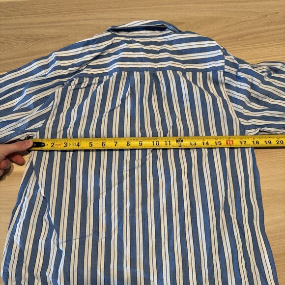 Doen Blue White Striped Button Front Shirt Women's Size X-Small XS - Picture 3 of 5